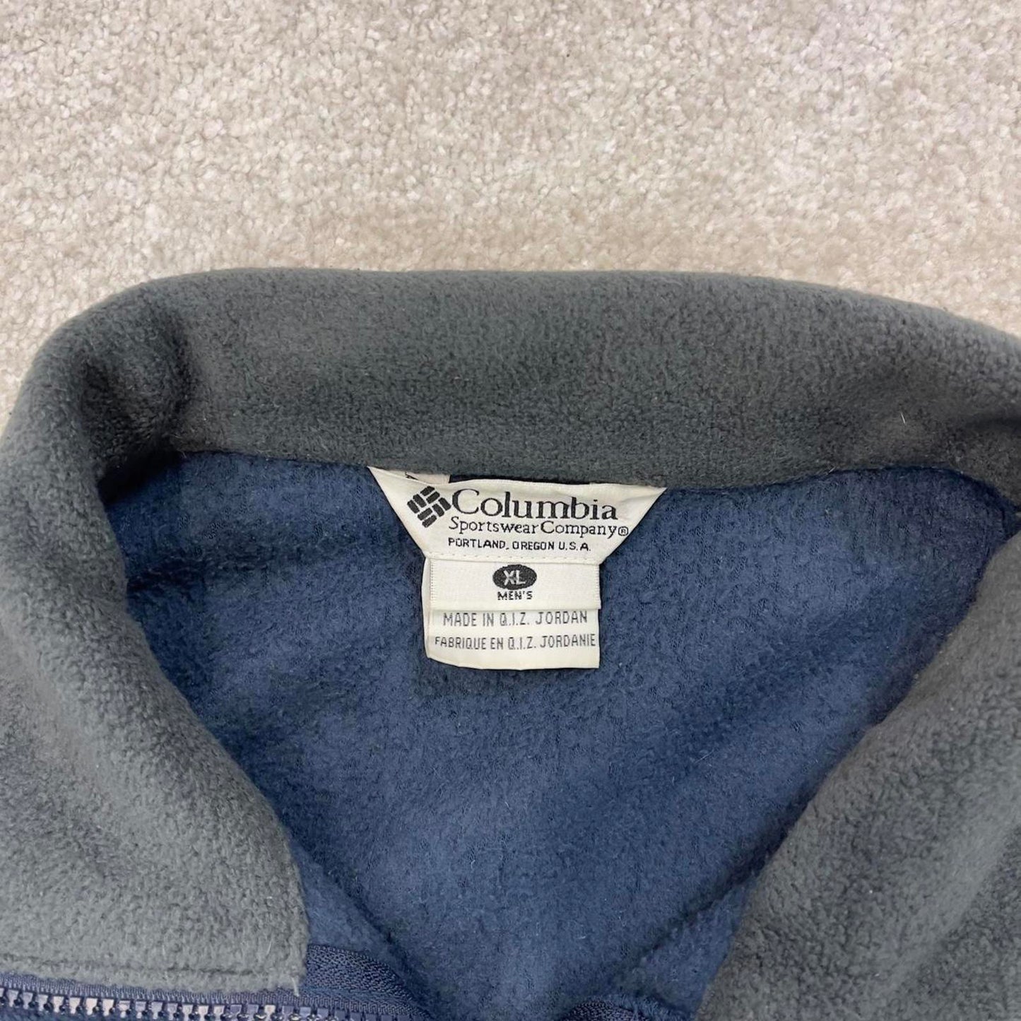 Navy Columbia technical zip up fleece XL y2k style autumn adjustable waist