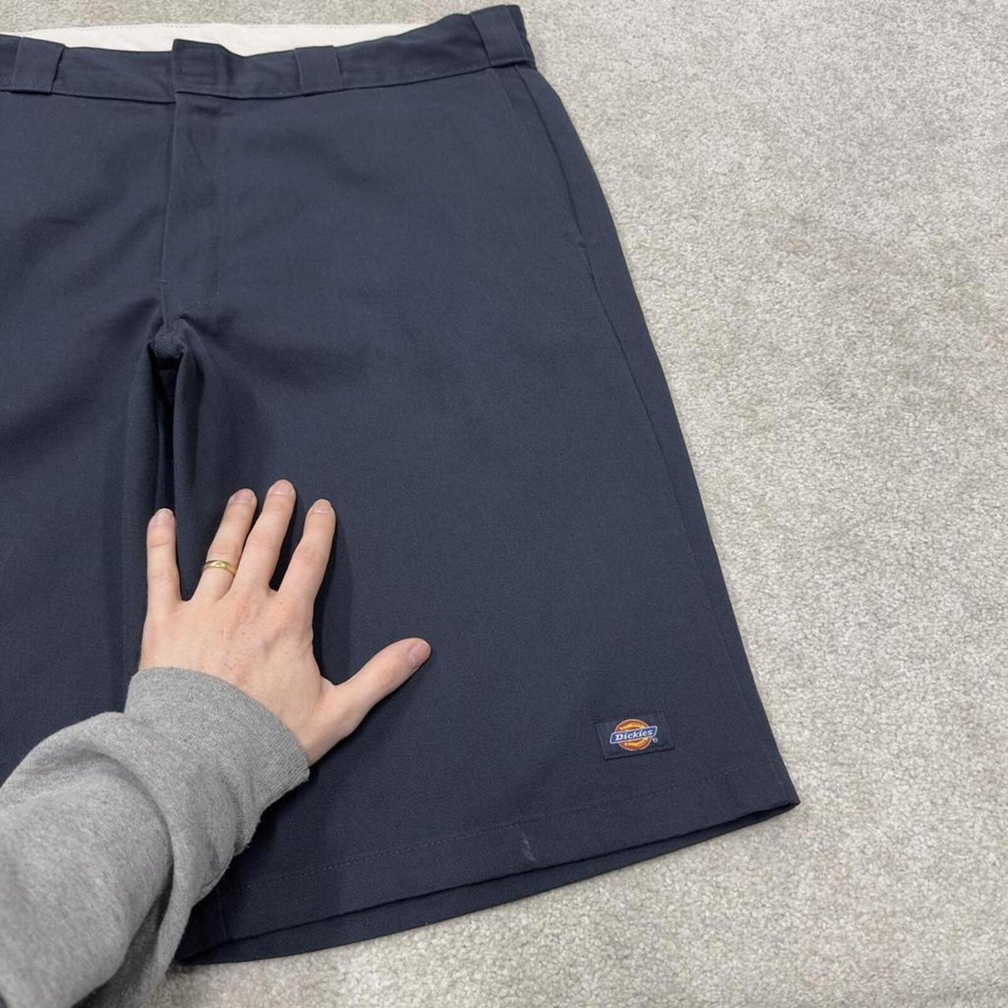 Dickies baggy carpenter shorts chino navy Chino style skater shorts long wide leg festival