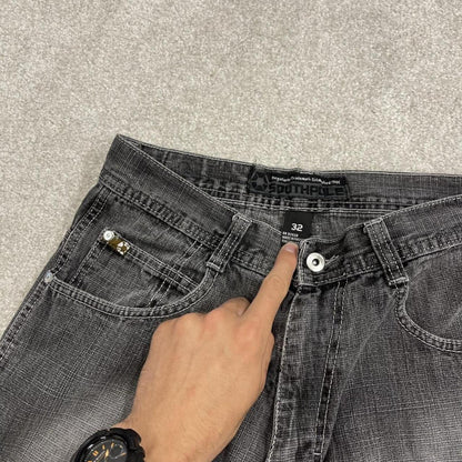 Baggy Southpole denim shorts y2k grey Streetwear long skater style surf jorts