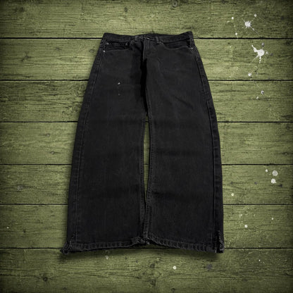 Levi's 505 straight fit jeans y2k black Regular straight leg denim pants red tab logo