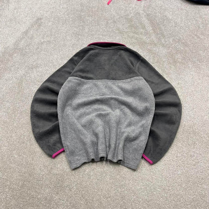 Grey Womens Columbia technical snap t fleece Medium y2k style autumn casual winter