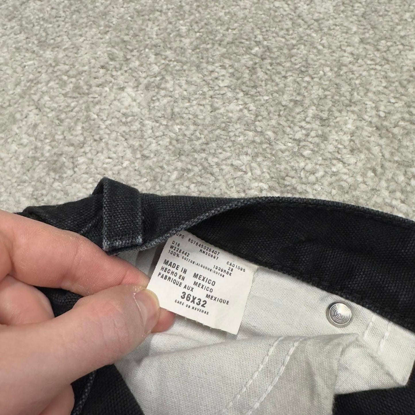 Vintage baggy Y2K Dickies carpenter jeans black Loose canvas workwear skater style cargos utility