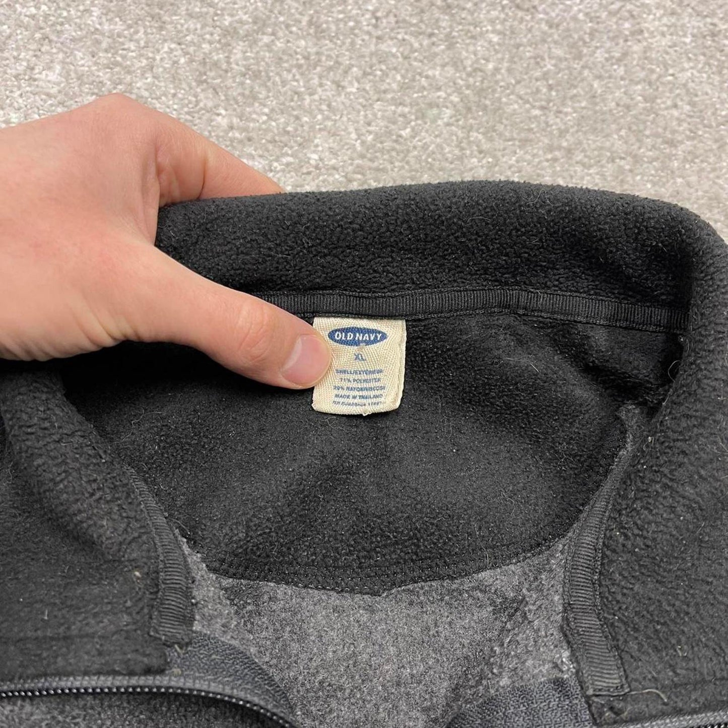 Vintage Y2K Old Navy technical fleece grey 1/4 zip up tech pull over embroidered autumn wear