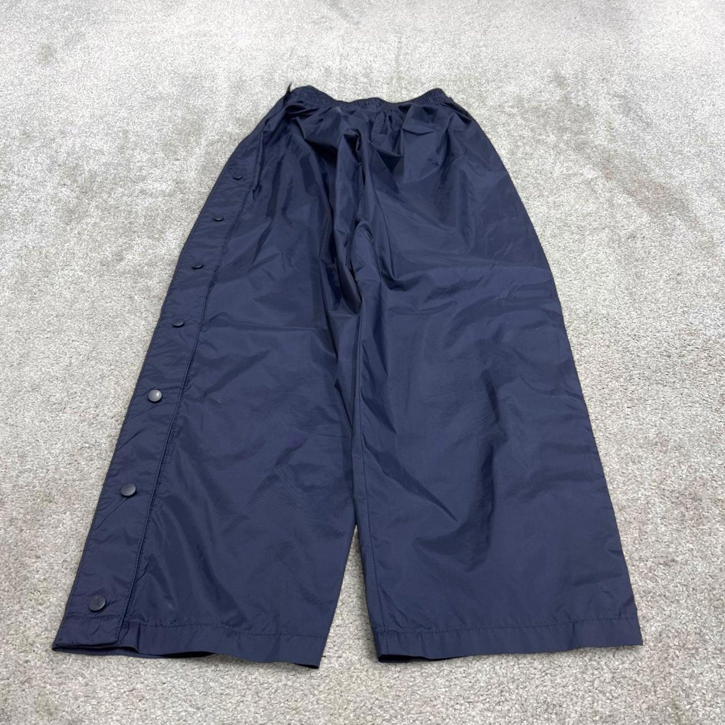Navy Baggy Nike trackies M 8-10 loose y2k floaty leg joggers embroidered logo