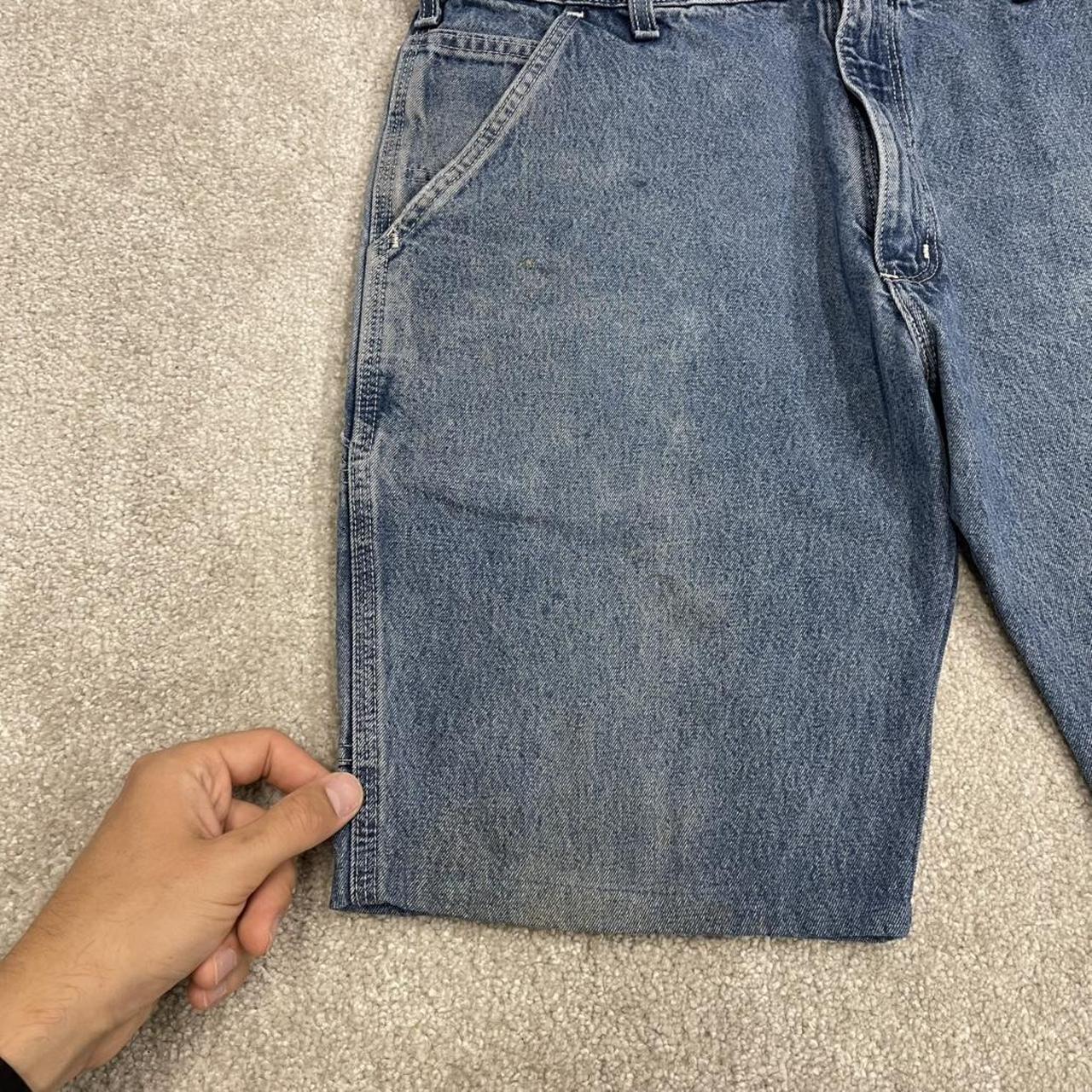 Carhartt carpenter denim shorts y2k faded blue Skater / surf style work jorts