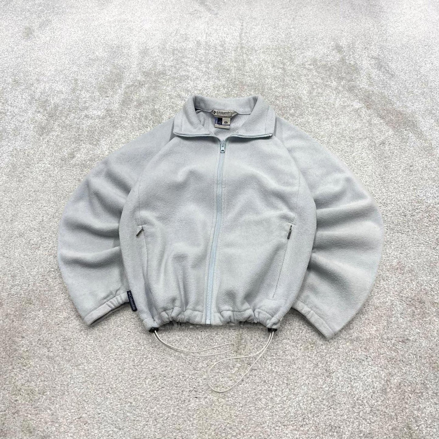 00s Columbia technical fleece M women's blue full zip up y2k style autumn adjustable waist