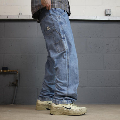 Levi's baggy carpenter jeans y2k washed blue denim Loose fit skater 2000s style cargo pants