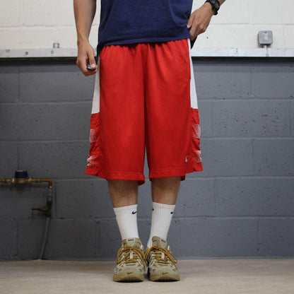 Long Nike sports shorts y2k red Basketball style comfy loose floaty summer gym shorts