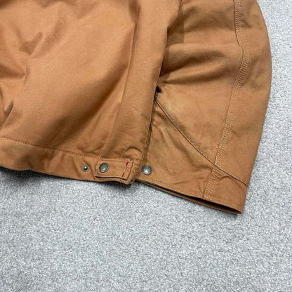 90s Vintage Detroit style workwear jacket Eddie Bauer large tan canvas 90s style bomber