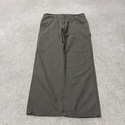 Wrangler carpenter jeans y2k green W34L30 Loose straight leg skater style workwear utility pants