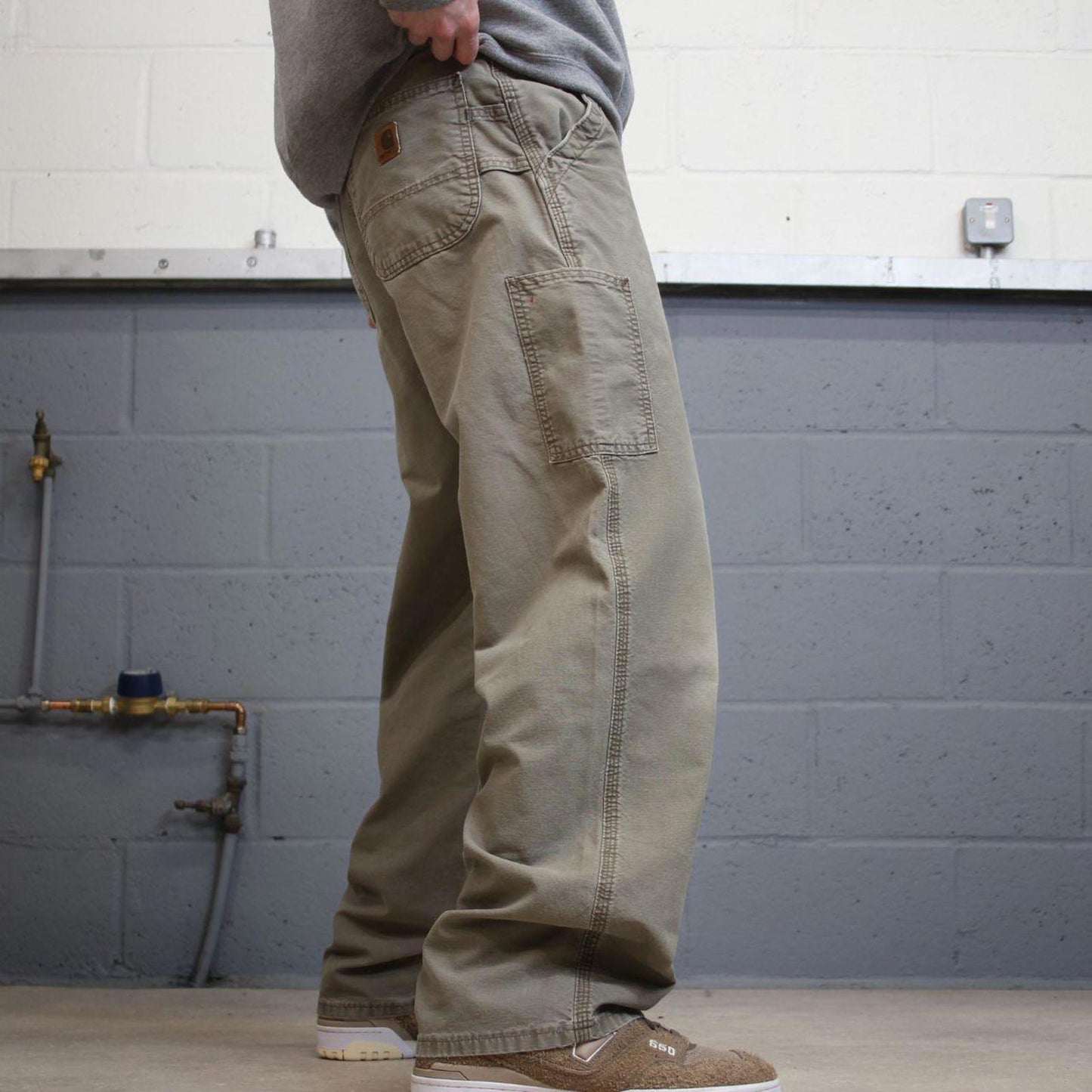 Y2K baggy fit Carhartt work pants wide leg khaki Loose skater cargo carpenter trousers