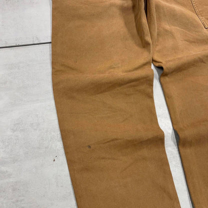 Vintage Tan baggy Carhartt carpenter jeans W36L30 1999 skater style loose leg cargos
