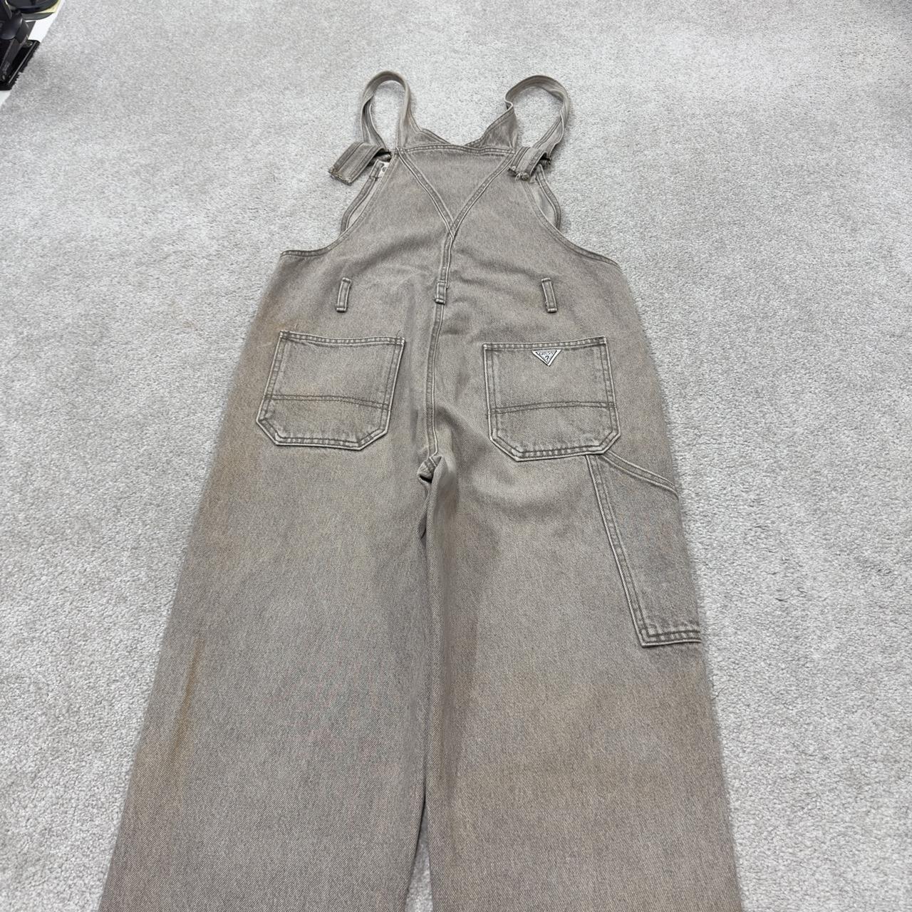 Vintage GUESS dungarees 00s denim overalls faded brown