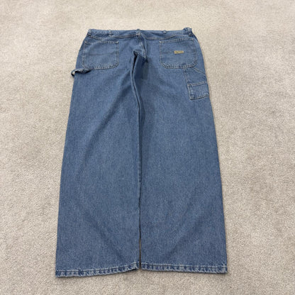 Wrangler wide leg baggy cargo jeans y2k blue denim Loose fit skater 2000s style cargo pants