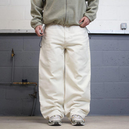 Vintage Y2K baggy jeans wide leg white Loose baggy fit Anchor Blue denim skater style pants