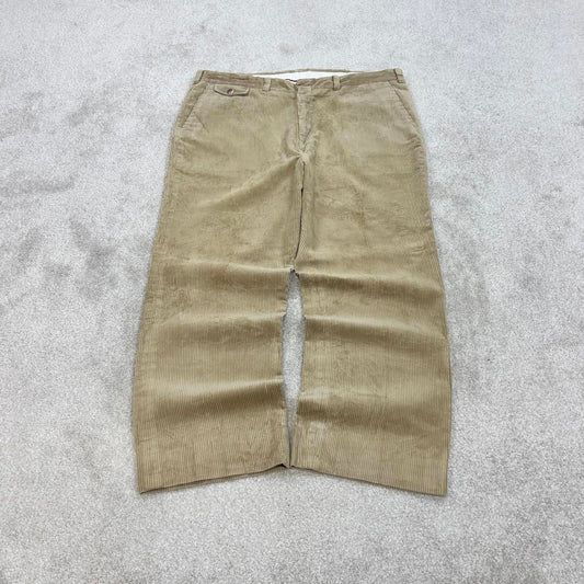 Vintage beige wide wale corduroy trousers W38L27 jumbo cords 90s skate style pants