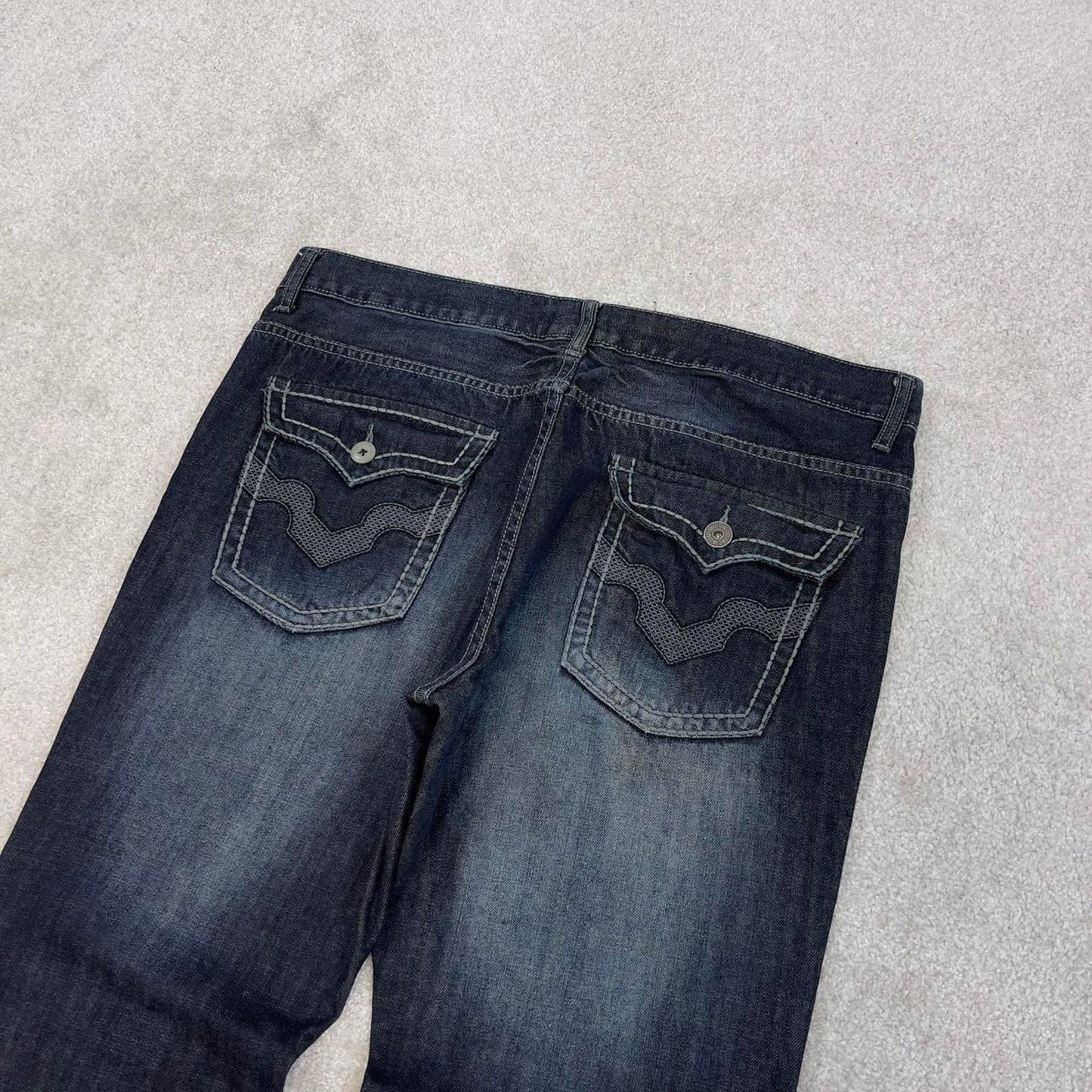 Blue embroidered I.N.C jeans W40L32 loose y2k 00s style jeans stitch detail bootcut