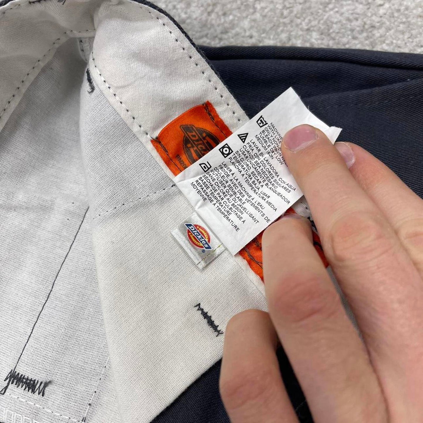 Y2k loose Dickies chino shorts skater style grey Long wide leg chino summer festival shorts