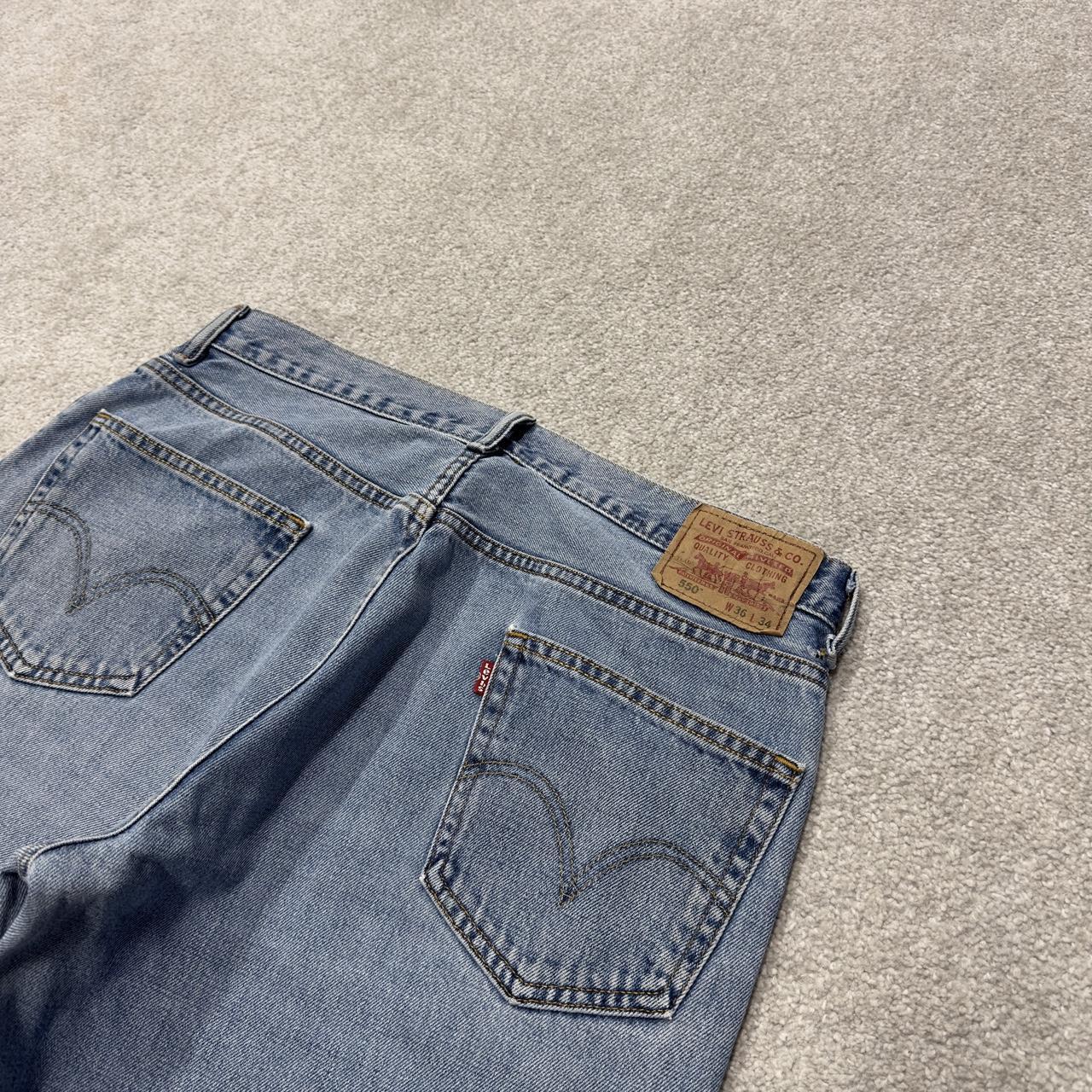 Levi’s baggy jeans Y2K W36L34 blue Levi’s 550 relaxed fit surf style pants red tab logo