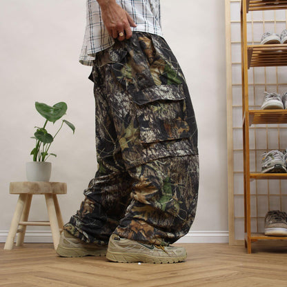 Y2K camo convertible technical trousers / shorts Red Head lightweight Mossy Oak camouflage