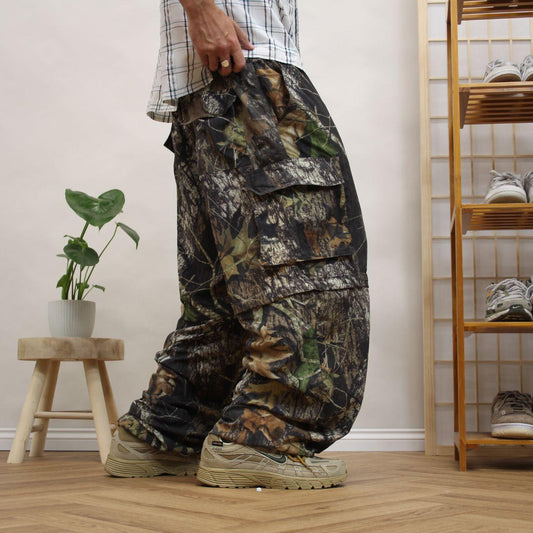 Y2K camo convertible technical trousers / shorts Red Head lightweight Mossy Oak camouflage
