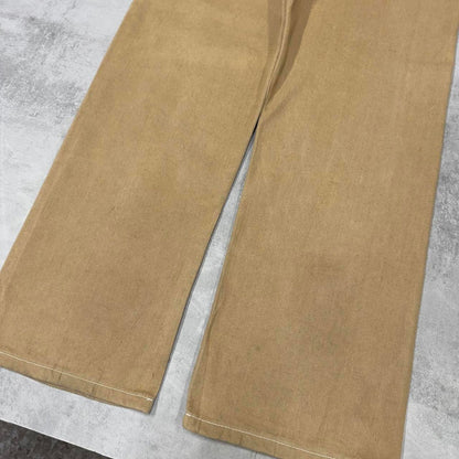 Y2K Hip Hop jeans Tan Fivez W36 L32 Denim skate pants rear pocket designs