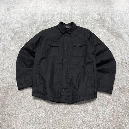 00s Quiksilver technical over shirt jacket M men's black y2k style quilted shacket