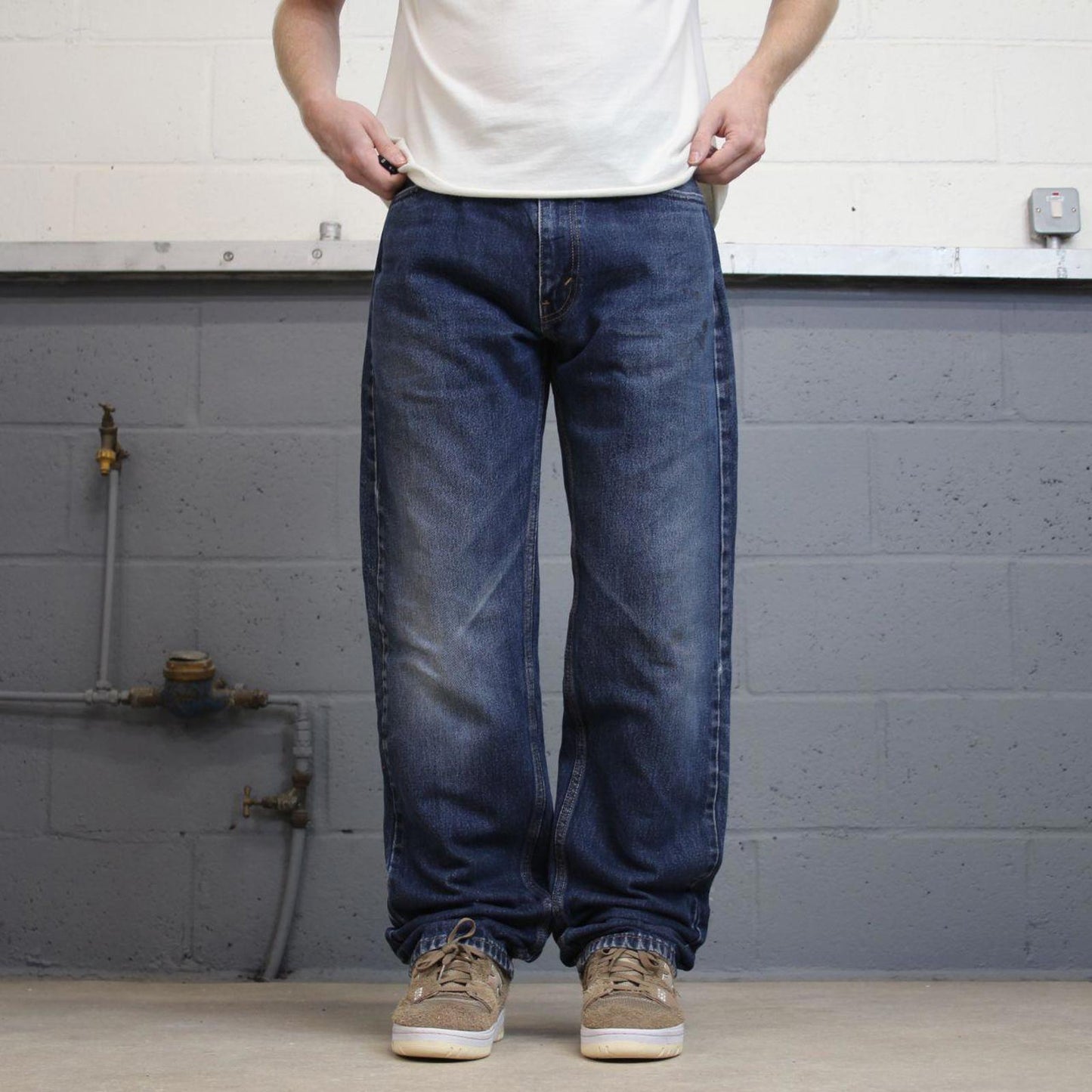 Levis 505 jeans blue loose W36L36 straight leg y2k style pants red tab logo