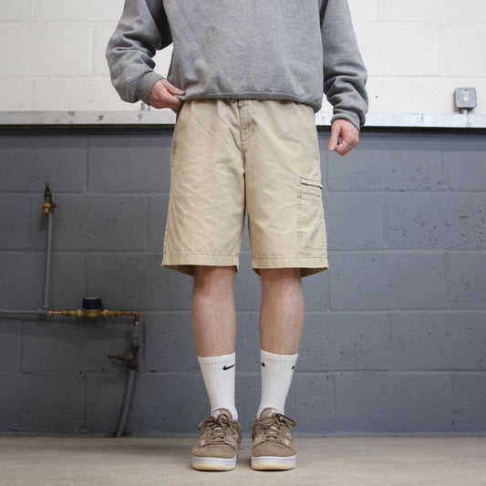 Y2k Lee loose chino drawstring shorts beige Floaty leg summer festival shorts preppy