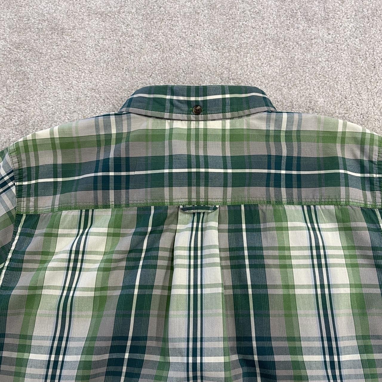 North Face checkered short sleeve shirt green TNF festival surf style check shirt button down summer
