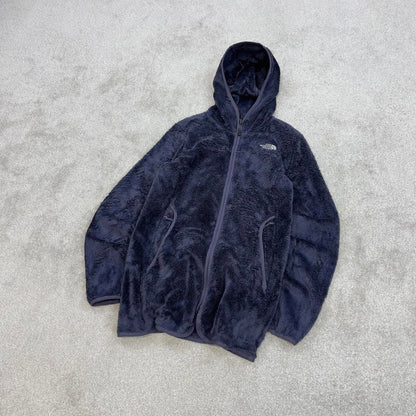 North Face technical hoodie fleece Small women's TNF purple grey full zip y2k style autumn
