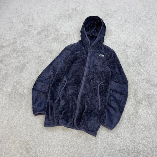 North Face technical hoodie fleece Small women's TNF purple grey full zip y2k style autumn