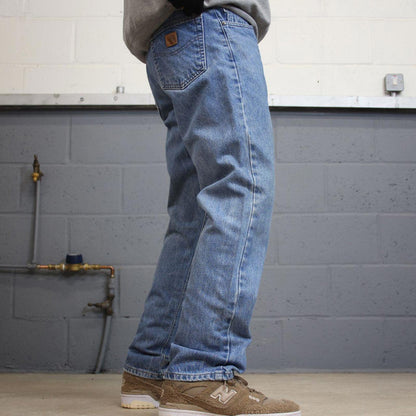Vintage Carhartt jeans blue denim W35L30 90s skater style straight leg 5 pocket jeans workwear