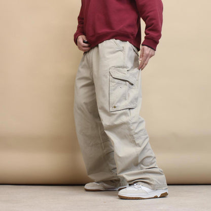 Beige Carhartt cargo pants W42L32 loose wide leg utility work trousers