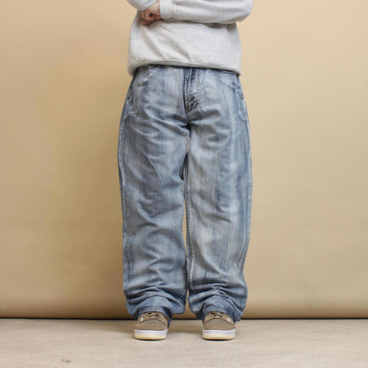 Blue Azzure baggy skate jeans W34 L34 loose denim 90s style skater jeans