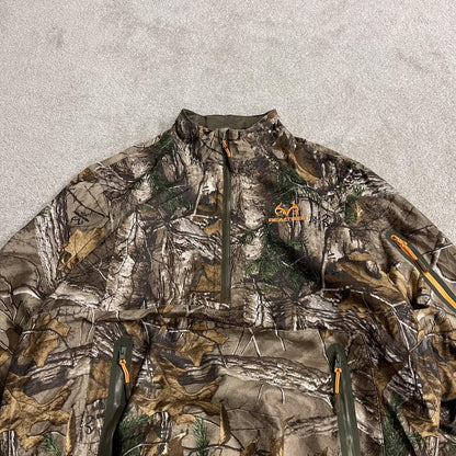 Realtree camo windbreaker fleece jacket khaki Pullover y2k technical adjustable camouflage coat