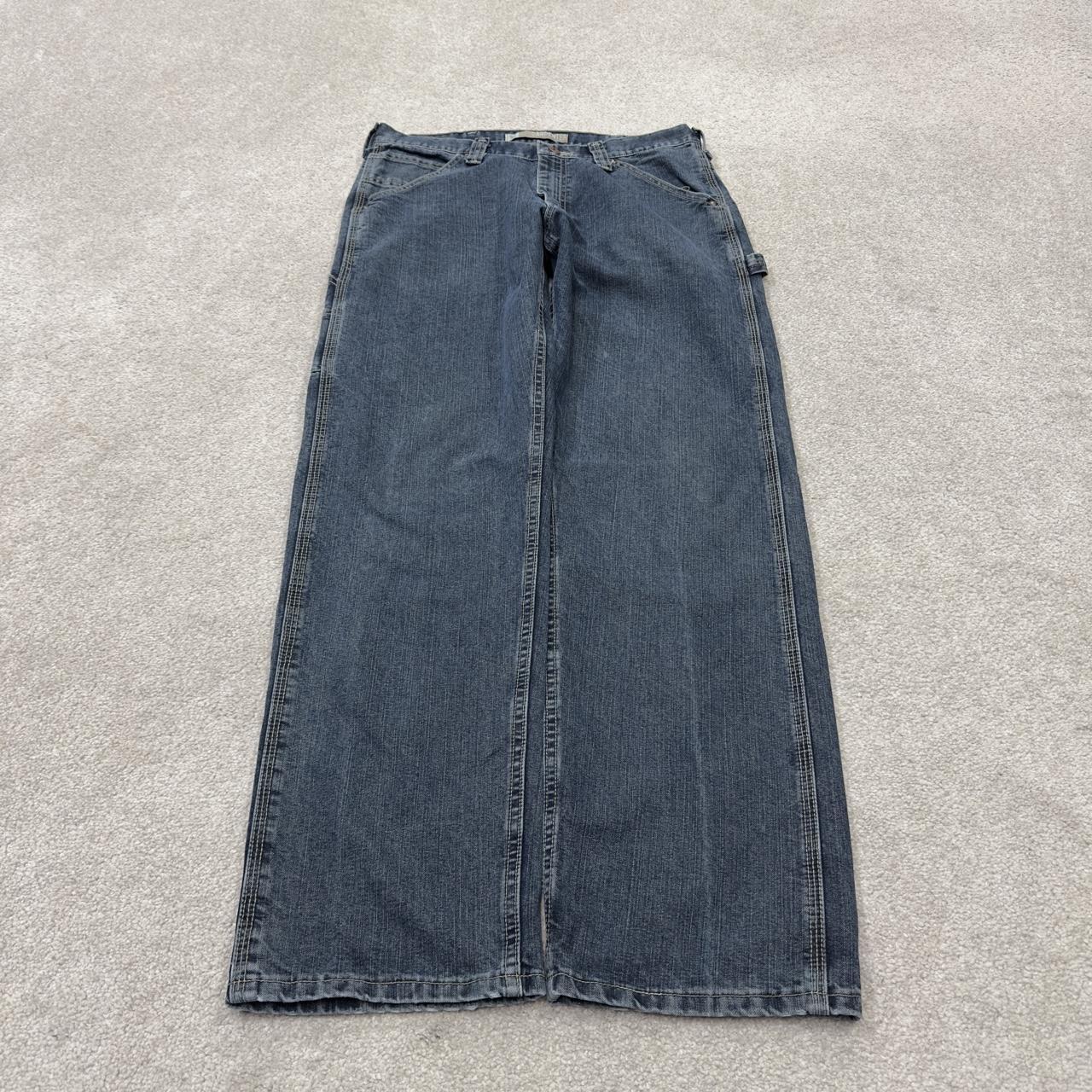 Vintage Lee denim carpenter jeans y2k blue Loose straight leg skater style utility workwear trousers