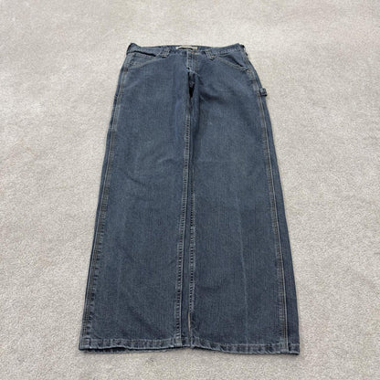Vintage Lee denim carpenter jeans y2k blue Loose straight leg skater style utility workwear trousers