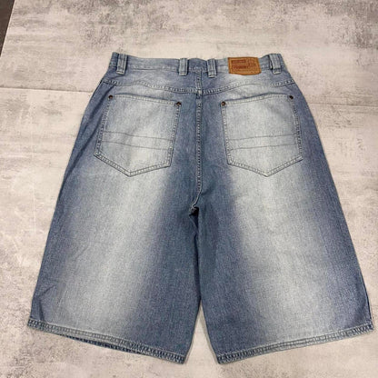 Baggy Ecko Unltd denim shorts W34 long wide leg 90s style skater jorts