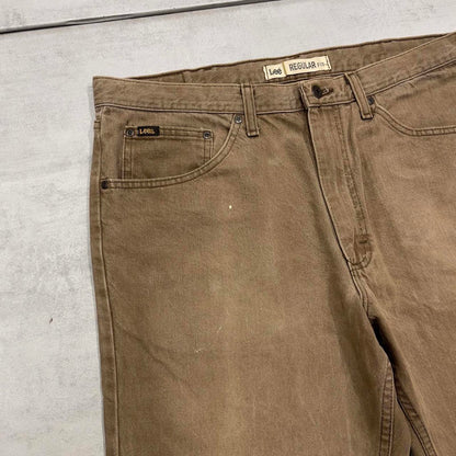 Vintage khaki brown Lee jorts W38