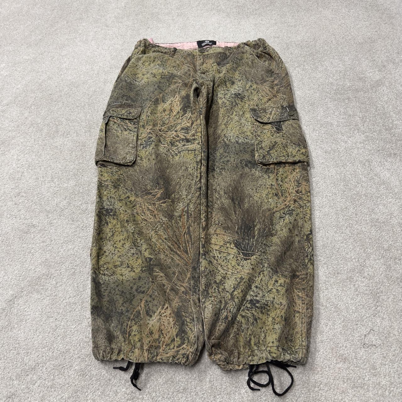 Women’s Mossy oak baggy camo cargo utility pants Y2K khaki outdoors hunting utility trousers
