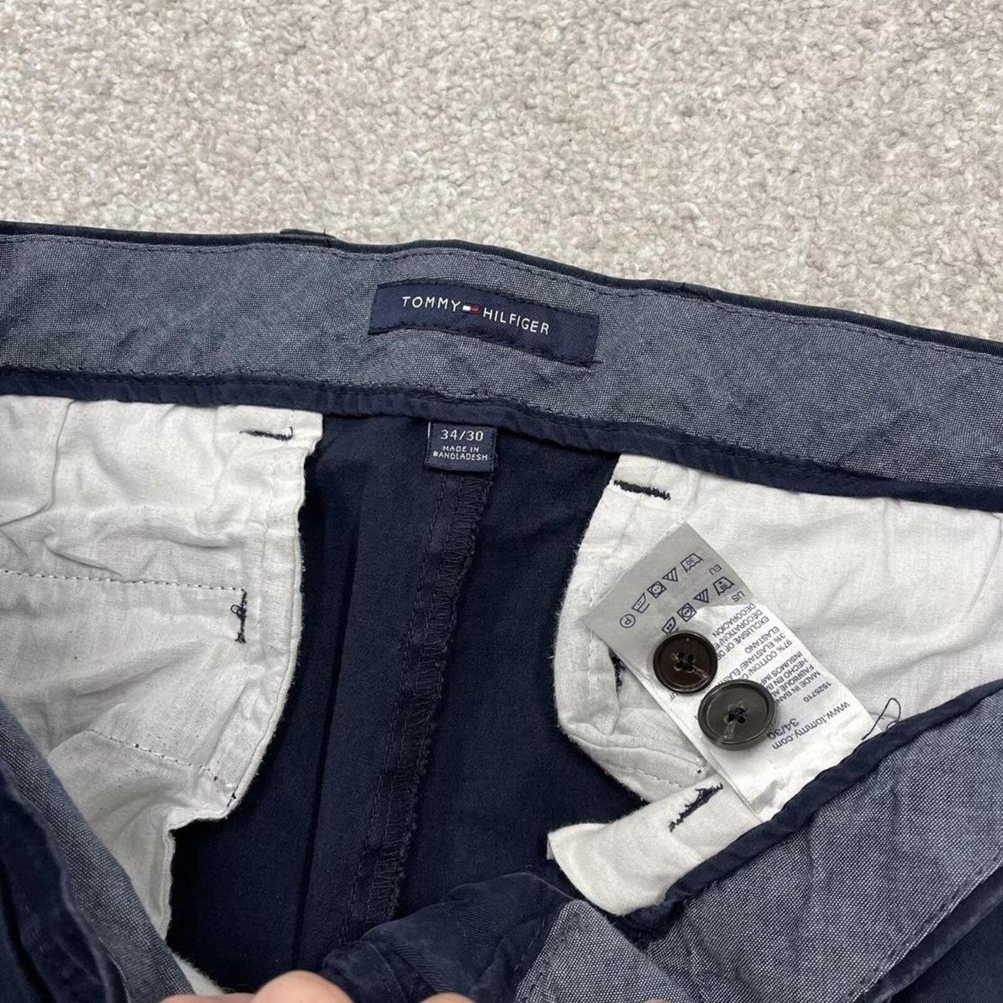 Y2K Tommy Hilfiger chino pants navy 34x30 Loose casual summer trousers