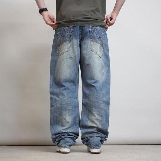 Blue Rocawear jeans W38 L36 loose leg y2k denim skate trousers embroidered detail