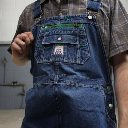 Lady Liberty baggy dungarees denim overalls navy blue