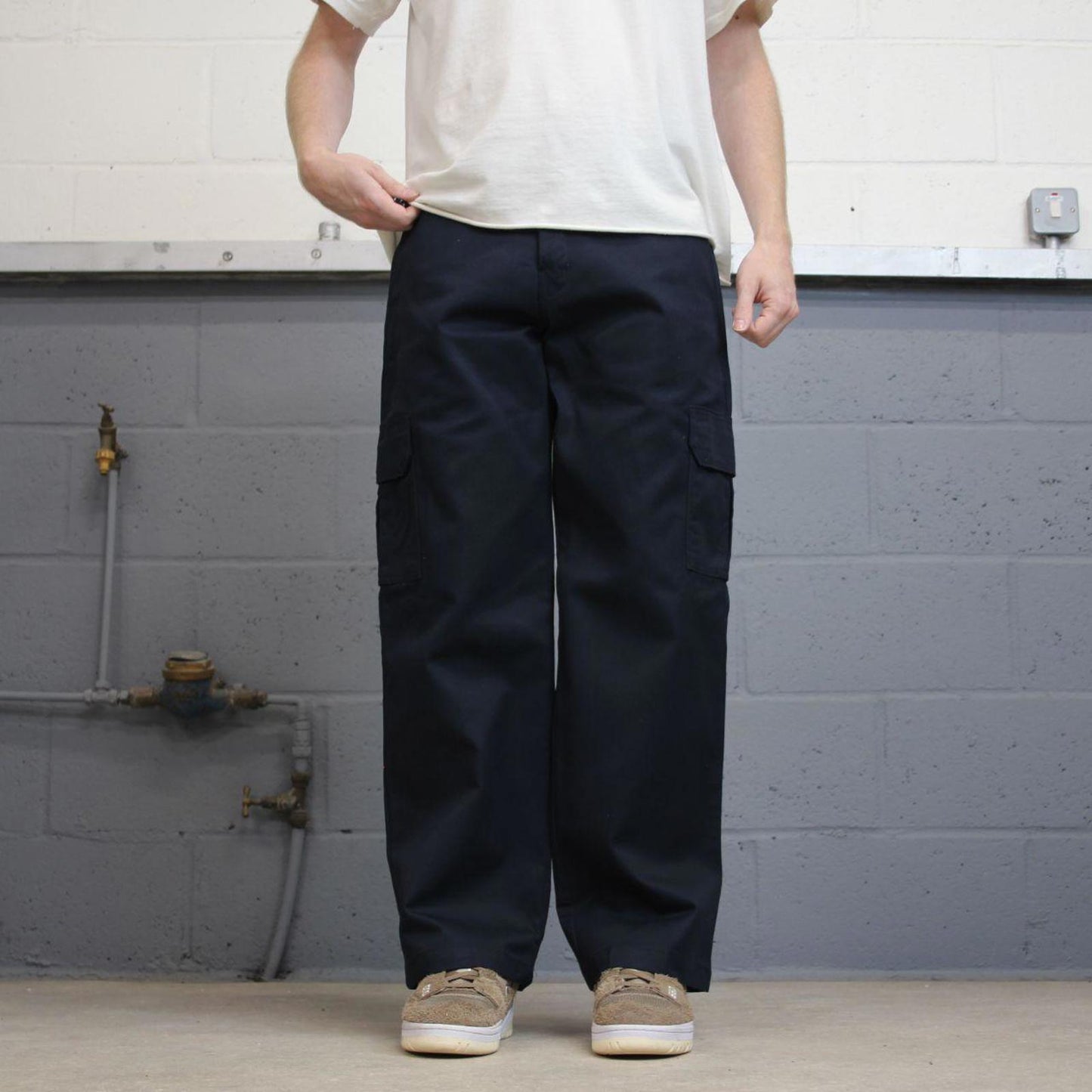 Loose Dickies cargo trousers W32L30 navy chino style relaxed skater cargo pants