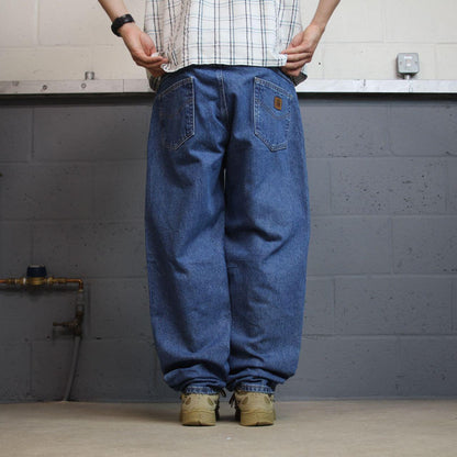 Carhartt jeans blue relaxed fit denim W38L32 thick 100% cotton denim workwear skate pants