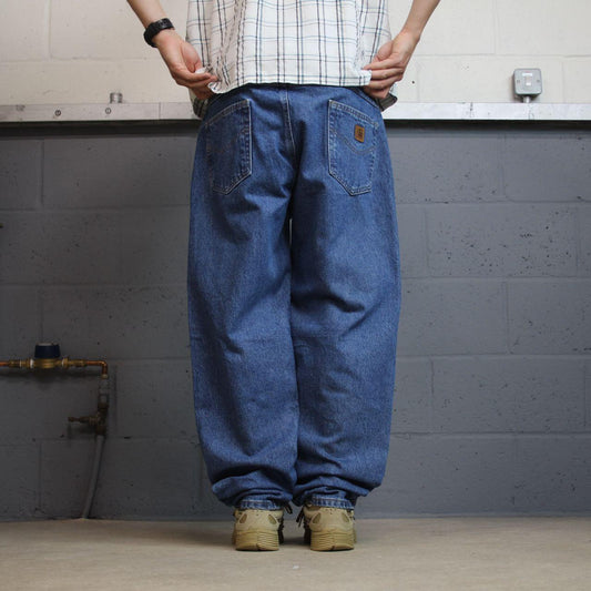 Carhartt jeans blue relaxed fit denim W38L32 thick 100% cotton denim workwear skate pants