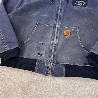 Vintage Carhartt hooded active jacket XL Navy canvas workwear jacket