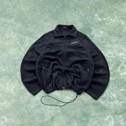 Y2K Columbia technical fleece black Full zip fleece autumn adjustable waist