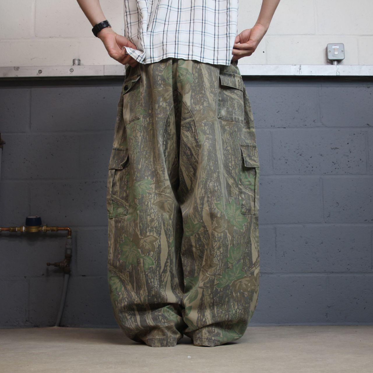 Vintage baggy camo cargo pants y2k utility khaki Gander Mountain Rebark camouflage hunting cargos